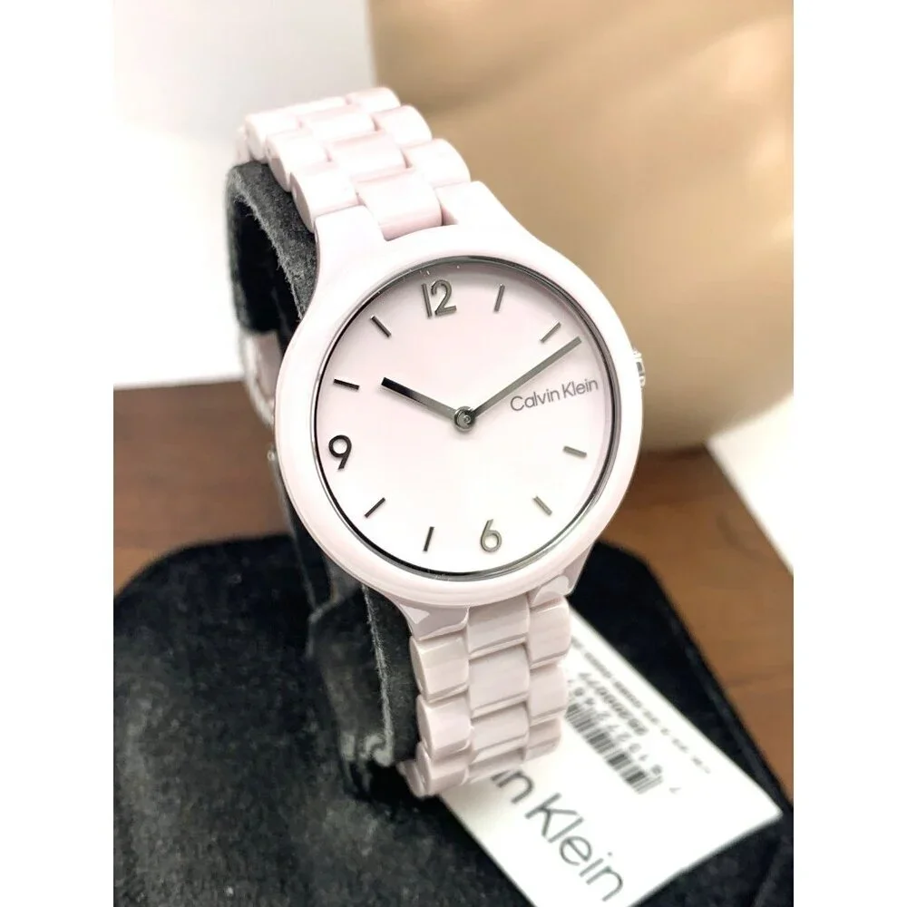 Calvin Klein Women's Watch 25200077 Quartz Pink Blush Ceramic 32mm